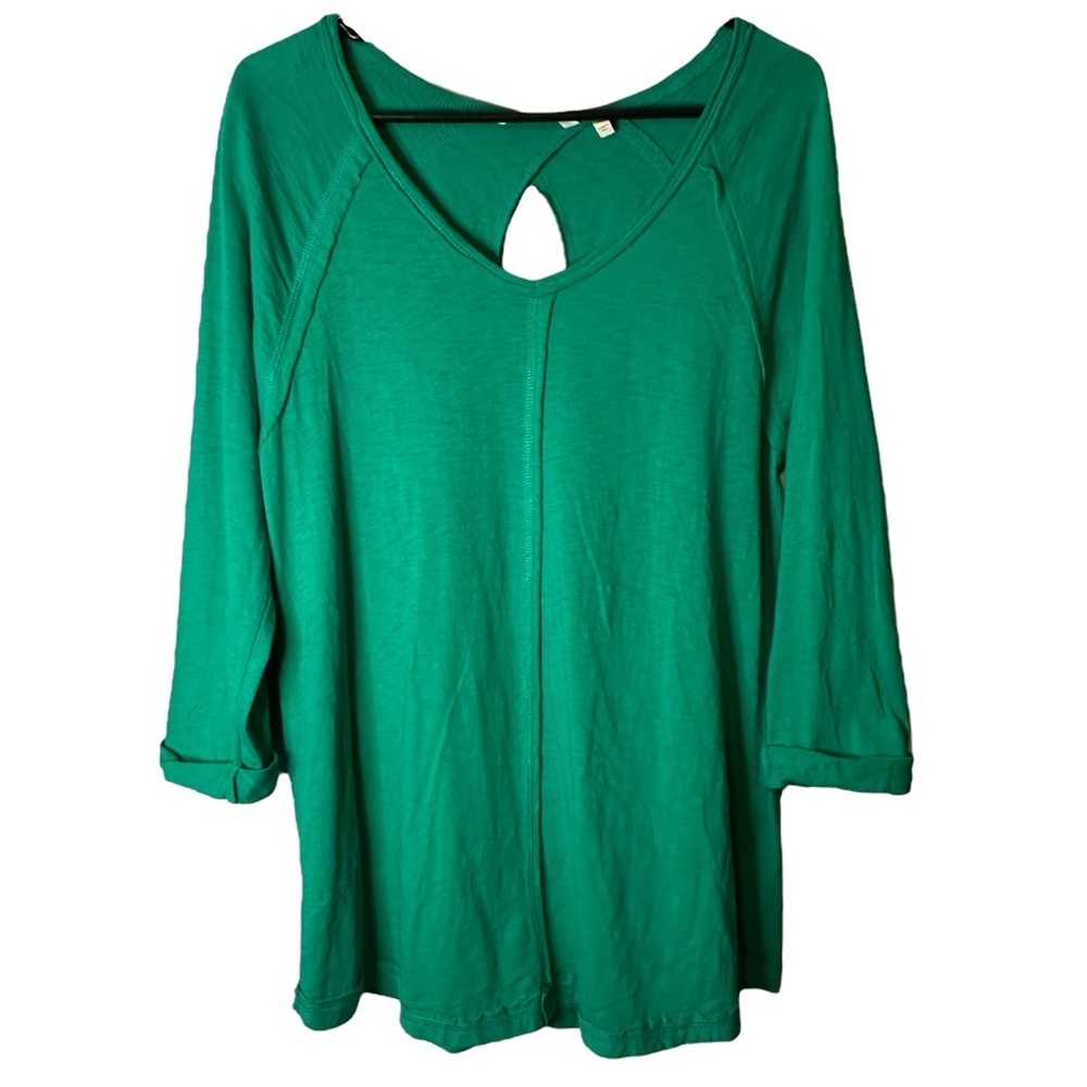 Soft Surroundings Anissa Top Green Small 100% Pima Cotton #2ER23 Coastal Resort